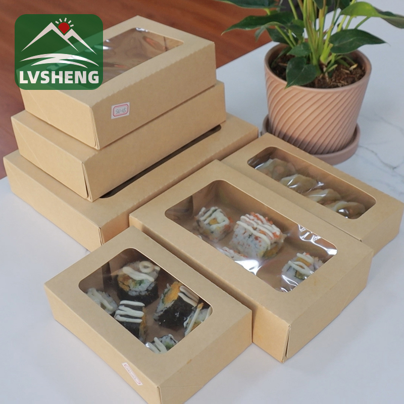 منتجات جديدة من Xiamen Lvsheng Factory -Sushi Togo Box مع نافذة واضحة